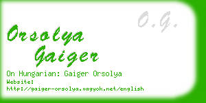 orsolya gaiger business card